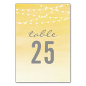 Lemon Yellow Wasserfarbe String Lights Tischnummer (Rückseite)