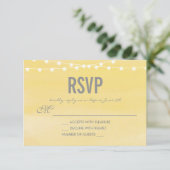 Lemon Yellow Wasserfarbe String Lights UAWG RSVP Karte (Stehend Vorderseite)