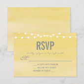 Lemon Yellow Wasserfarbe String Lights UAWG RSVP Karte (Vorne/Hinten)