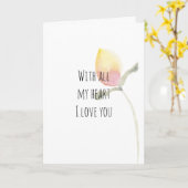 Lemon Yellow Watercolor Blume Liebe Karte (Gelbe Blume)