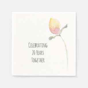 Lemon Yellow Watercolor Blume Serviette