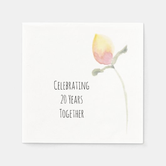 Lemon Yellow Watercolor Blume Serviette (Vorderseite)