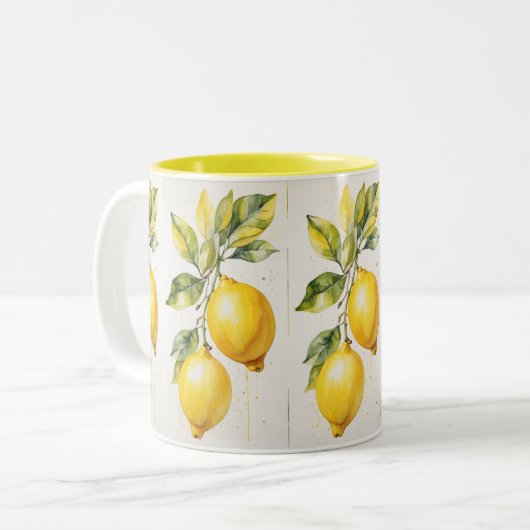 Lemon Yellow Watercolor Tasse (Vorderseite Links)