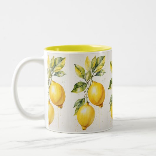 Lemon Yellow Watercolor Tasse (Links)