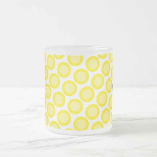 Lemon Yellow White Custom Name Farbe Geschenk Gefa Mattglastasse (Mittel)