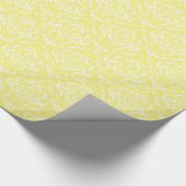 Lemon Yellow White Damask Muster Geschenkpapier (Ecke)
