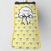 Lemon Yellow White Polka Dots Bows Personalisiert Golf Headcover (Rotieren 90)