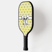 Lemon Yellow White Polka Dots Bows Pickleball Schläger (Links)