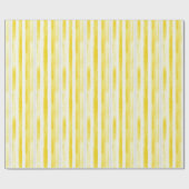 Lemon Yellow White Stripes Birthday Geschenkpapier (Flach)