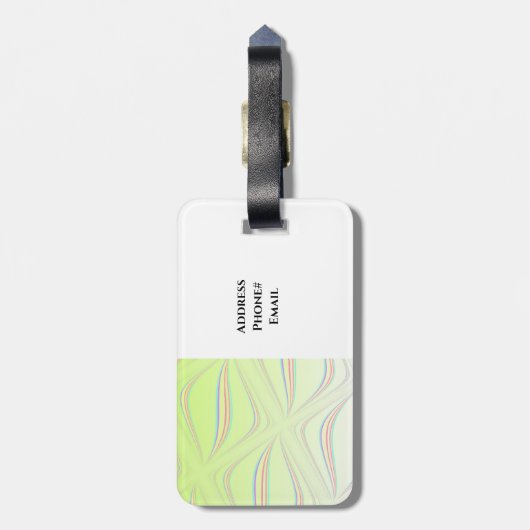 Lemon Yellow Wirbel Pattern Gepäckanhänger (Rückseite vertikal)