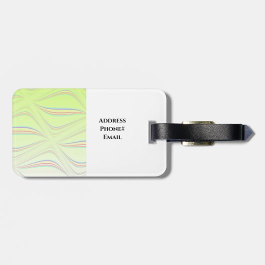 Lemon Yellow Wirbel Pattern Gepäckanhänger (Rückseite horizontal)
