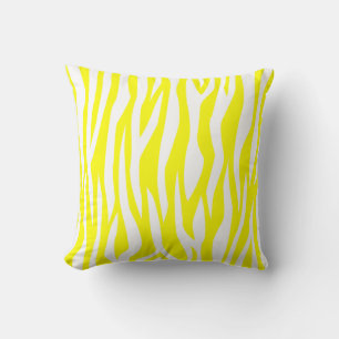 Lemon Yellow Zebra Print Kissen