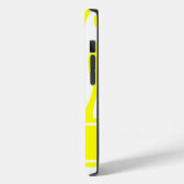Lemon Yellow Zebra Print mit Monogramm Case-Mate iPhone Hülle (Rückseite / Links)