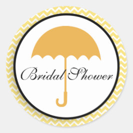 Lemon YellowChevron Umbrella Brautparty Sticker
