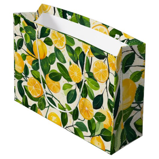 "Lemon Zest Gift Bag" Große Geschenktüte (Rückseite Schrägansicht)
