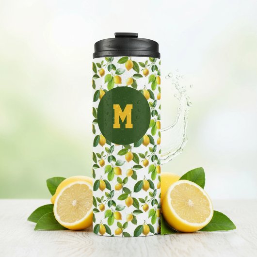 Lemon Zest Pattern Thermosbecher