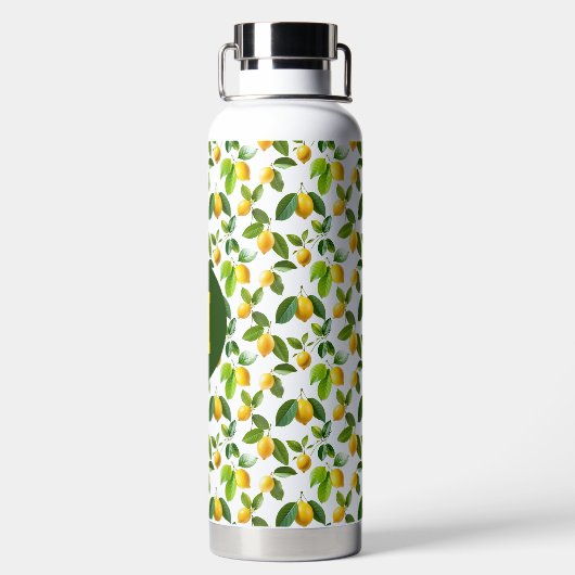 Lemon Zest Pattern Trinkflasche (Rückseite)