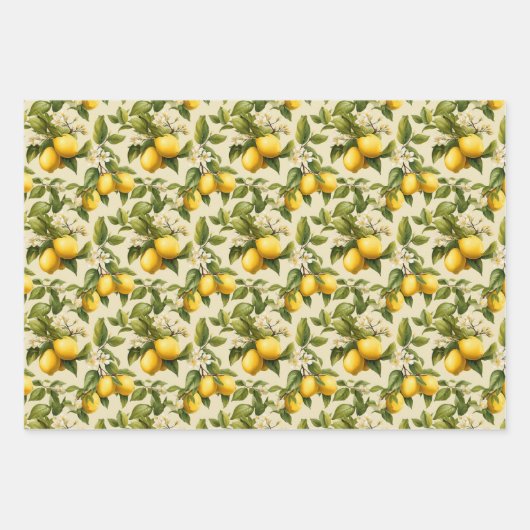Lemon Zest Wrapping Paper Geschenkpapier Set (Vorderseite 3)