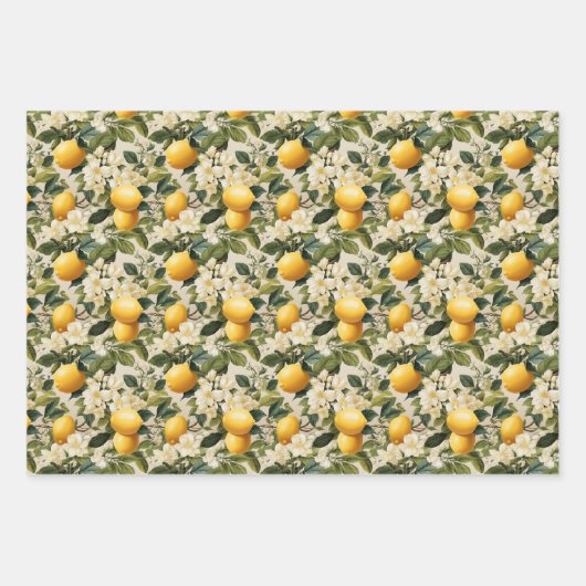 Lemon Zest Wrapping Paper Geschenkpapier Set (Vorderseite 2)