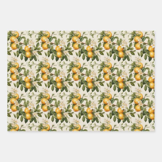 Lemon Zest Wrapping Paper Geschenkpapier Set (Vorderseite)