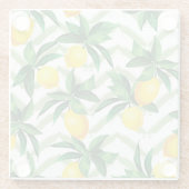 Lemon Zickzack: Vintages handgezeichnet Muster. Glasuntersetzer (Rückseite)