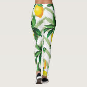 Lemon Zickzack: Vintages handgezeichnet Muster. Leggings (Rückseite)