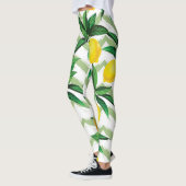 Lemon Zickzack: Vintages handgezeichnet Muster. Leggings (Links)