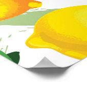 Lemon Zickzack: Vintages handgezeichnet Muster. Poster (Ecke)
