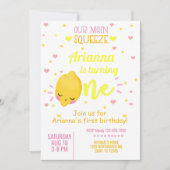 Lemon, Zitronenmädchen 1. Geburtstag einladen. Einladung (Vorderseite)