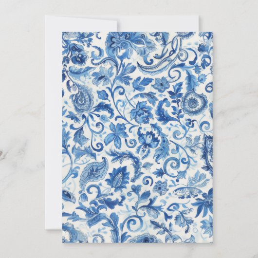 Lemon Zitrus Italianisches blaues Brautparty Einladung (Rückseite)