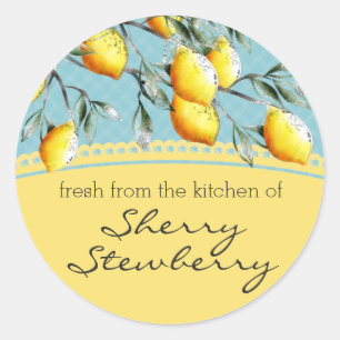 Lemon Zweig Backen Kochgeschenk Aufkleber