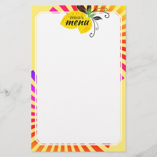 Lemon Zweig Groovrochen Menü Letterhead (Vorderseite)