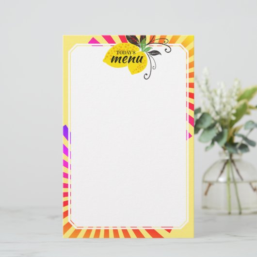 Lemon Zweig Groovrochen Menü Letterhead (Stehend Vorderseite)