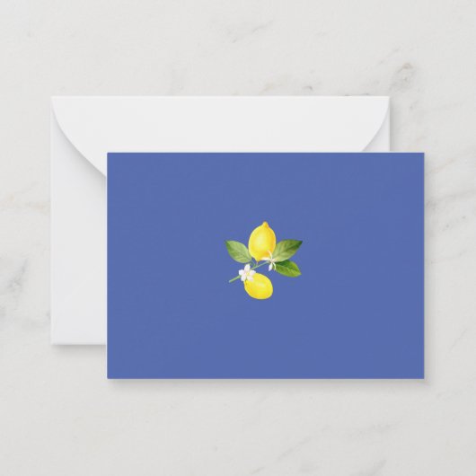 Lemon Zweig und blaues Mosaik danke Mitteilungskarte (Rückseite)