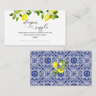 Lemon Zweig und Blue Mosaik Babydusche Windeln Begleitkarte