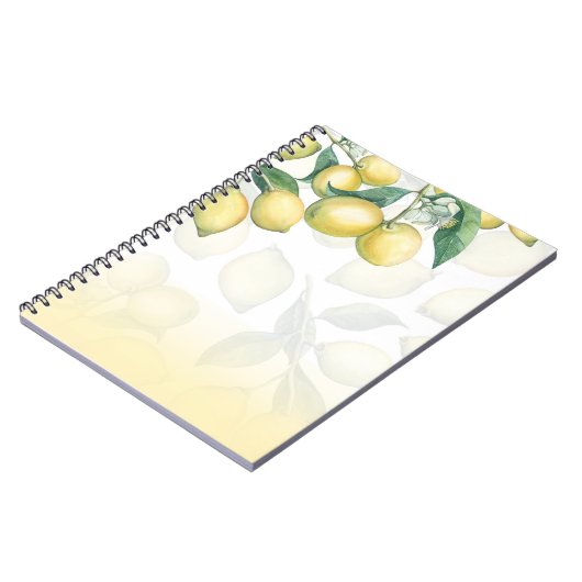 Lemon Zweige Weiß & Gelb Land Rustikaler Chic Notizblock (Linke Seite)