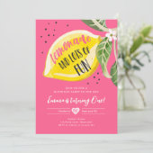 Lemonade and Lots Lemon Girl Birthday Einladung (Stehend Vorderseite)