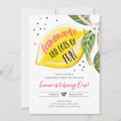 Lemonade and Lots Lemon Girl Birthday Einladung (Vorderseite)