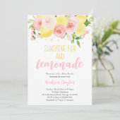 Lemonade Baby Dusche Einladung (Stehend Vorderseite)