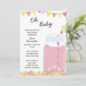 Lemonade Baby Shower Einladung (Stehend Vorderseite)