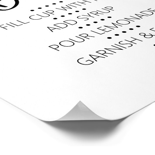 Lemonade Bar Drink Sign Poster (Ecke)