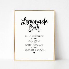 Lemonade Bar Drink Sign Poster