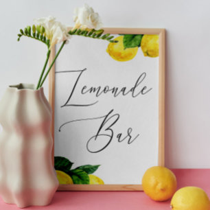 Lemonade Bar. Elegantes Zitronenmeer-Brautparty Poster