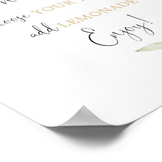 Lemonade Bar erröten Rosa Goldschild Poster (Ecke)