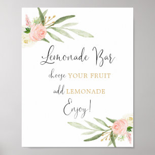 Lemonade Bar erröten Rosa Goldschild Poster