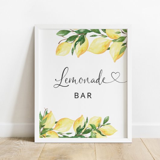 Lemonade Bar Lemon Blumenposter Poster