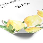 Lemonade Bar Lemon Blumenposter Poster (Ecke)