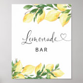 Lemonade Bar Lemon Blumenposter Poster (Vorne)