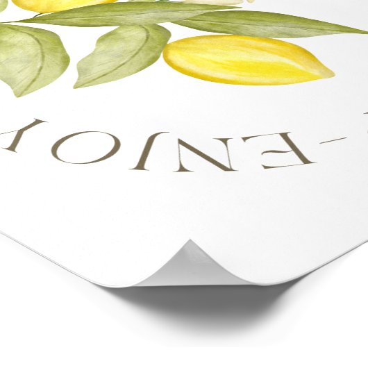 Lemonade Bar Sign für Lemon Themed Party Poster (Ecke)