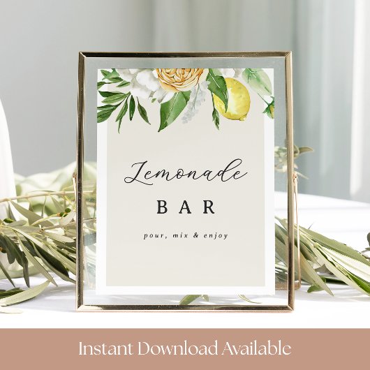 Lemonade Bar Sign - Printable Dekoration des Citru